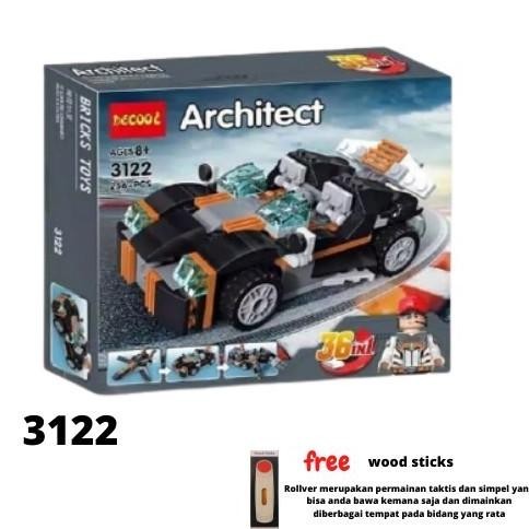 Terbaru DECOOL ARCHITECT 36IN1 CARS 256PCS/MAINAN EDUKASI ANAK BRICK BLOCK MOBIL