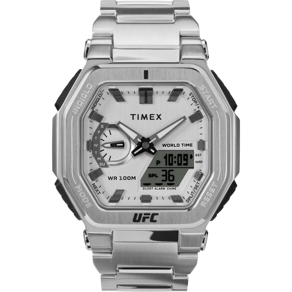 Jam Tangan Pria Timex UFC Colossus Men Digital Analog Dial Stainless Steel Strap TW2V84700X5 Origina