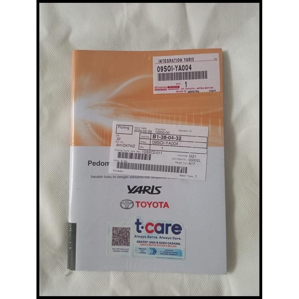 GRATIS ONGKIR BUKU MANUAL PEDOMAN PEMILIK INTEGRATION BOOK NEW YARIS ORIGINAL 