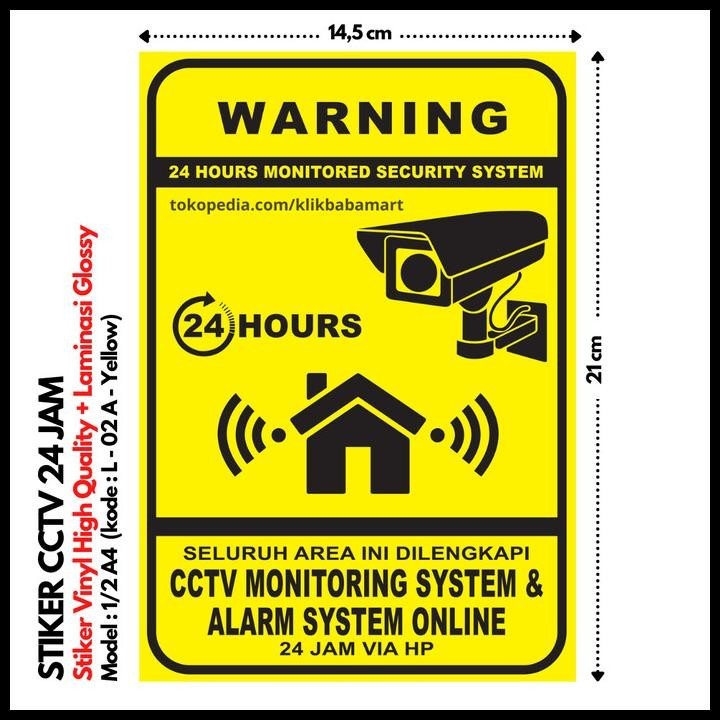 

GRATIS ONGKIR STIKER CCTV 24 JAM VINYL HIGH QUALITY LAMINASI GLOSSY STICKER 1/2 A4 !!!!!!