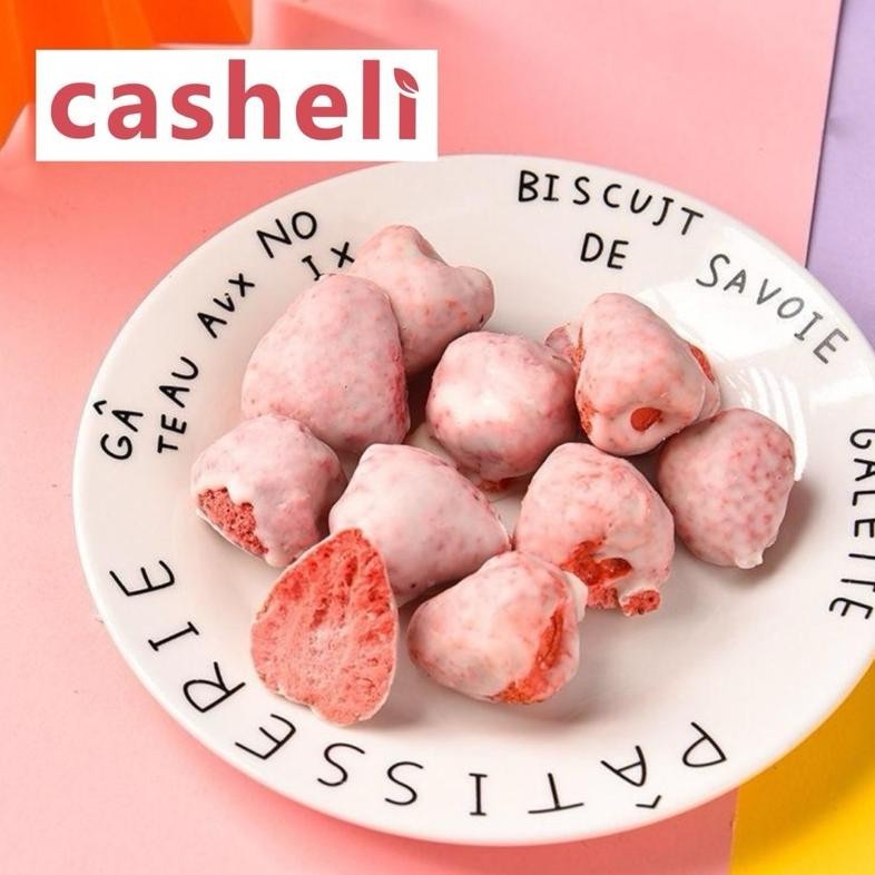 

IK69 casheli Crispy Strawberry 50g Freeze Dried Chocolate Coated Snack Berkualitas