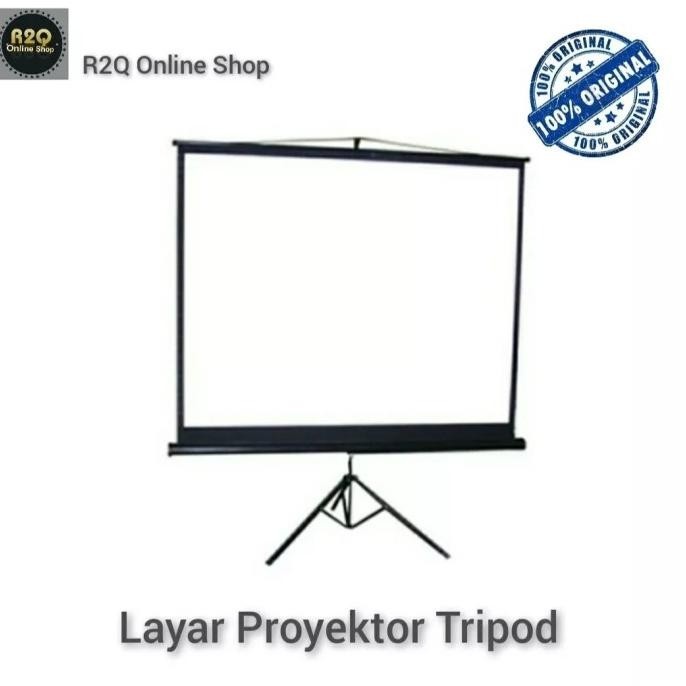 Layar Proyektor Manual Tripod 70 Inch