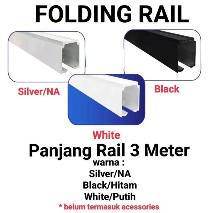 Rel Pintu Lipat Sliding Aluminium Panjang 3 Meter Lebar 33Mm Tebal 2Mm
