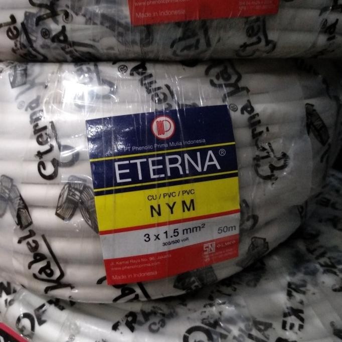 BEBAS ONGKIR - eterna / extrana kabel cable listrik tunggal kawat nym 3 x 1.5mm