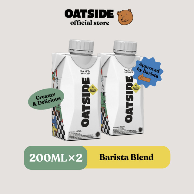 

OATSIDE Oat Milk Barista Blend Caps (Kemasan Tutup Botol) 200ml x 2 pcs