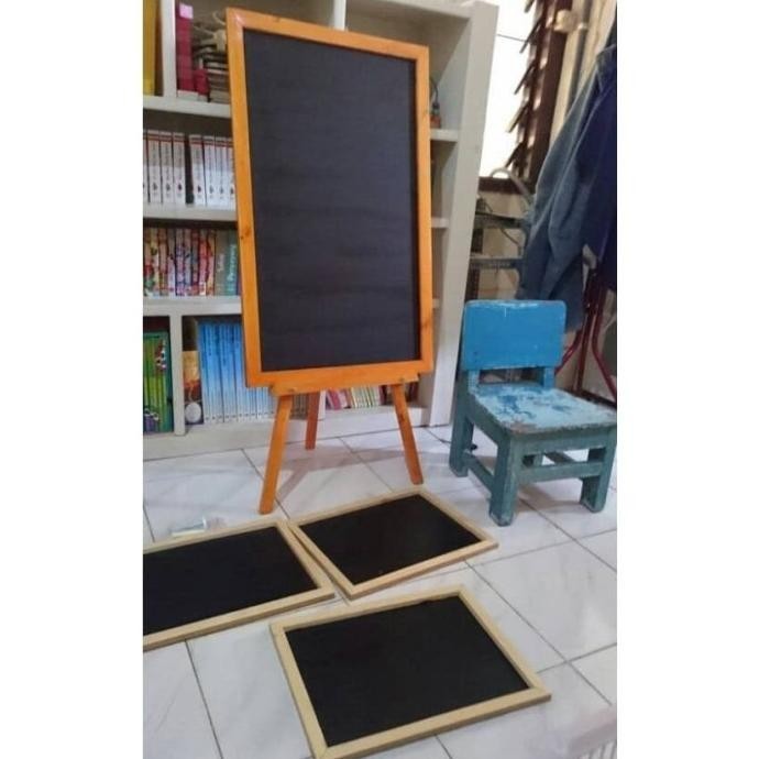 

Papan Tulis Kapur Blackboard Menu Cafe + Stand 1 Side 50 X 80