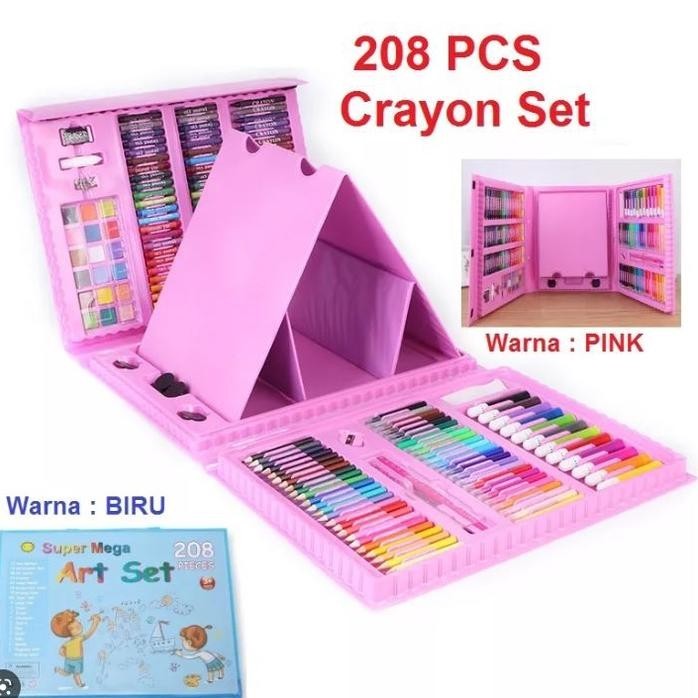

TT60 Art set 208 Pcs crayon alat melukis gambar Set Drawing Koper Gulali / Set Alat Gambar Anak Crayon Gambar Pensil Warna 208 Buah Art Set Original