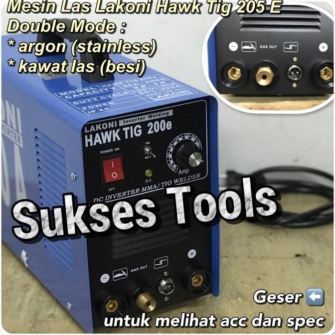Mesin Las Argon Lakoni Trafo Las Argon Travo Las Tig Hawk Tig 200-E