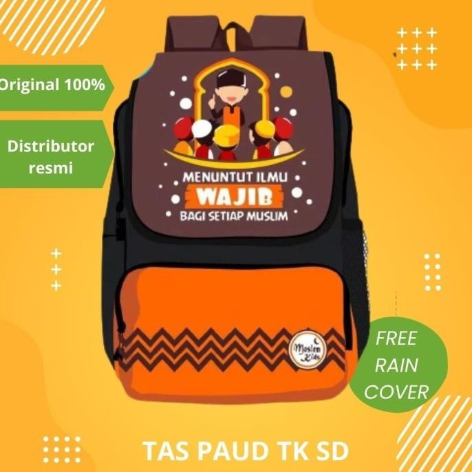 Tas Sekolah Ransel Anak Laki Laki Tk Sd Coklat Orang Karakter Muslim Murah