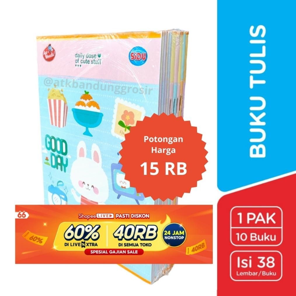 

Hj-54 Buku Tulis Sinar Dunia 38 Lembar (Sidu) Ukuran Qwarto Cover Random - Pack (10 Buku) Racun Shopee