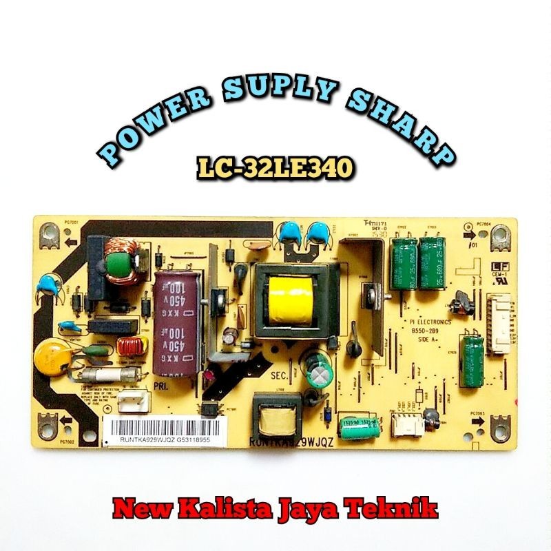POWER SUPLY TV SHARP LC-32LE340M ORIGINAL RUNTKA929WJQZ PSU SHARP 32LE340 REGULATOR LC32LE340m PSU 3