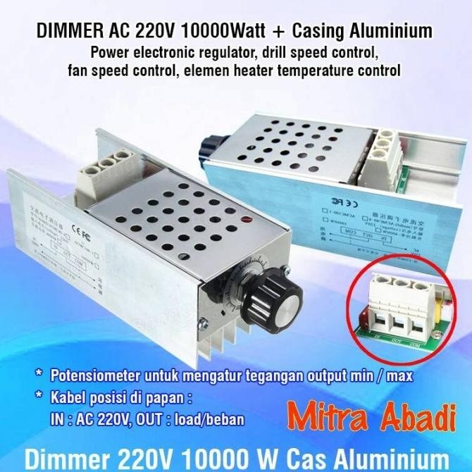Dimmer Ac 220 Volt 10000 Watt + Casing Aluminium