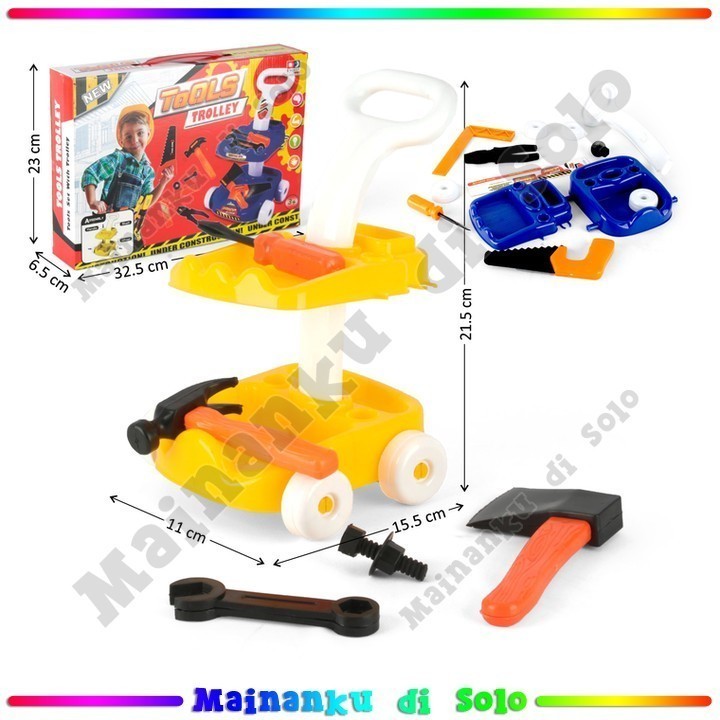 [Mainanku] Mainan Tool Set & Trolley Bangunan Tools Trolley Mainan Anak