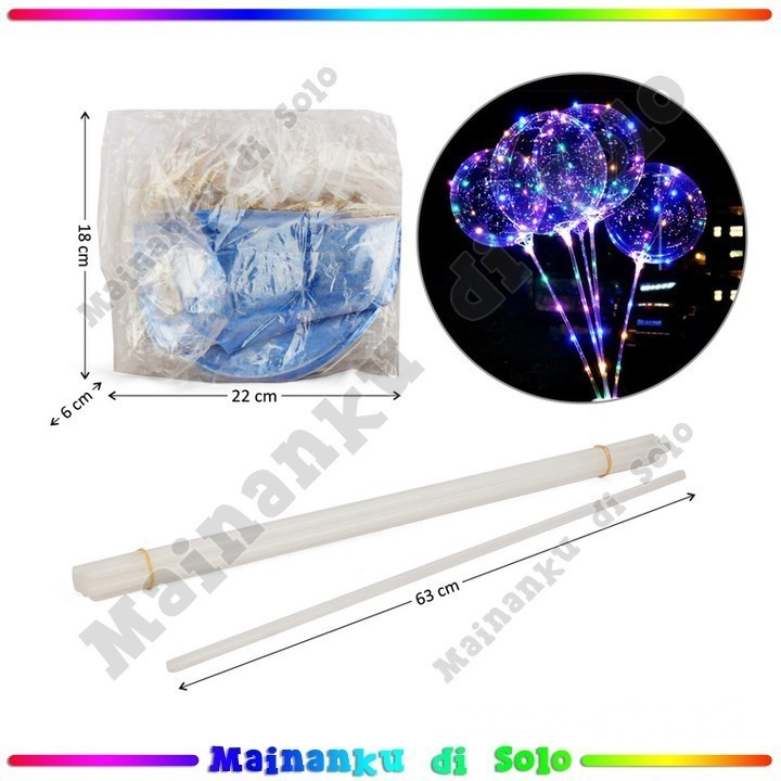[Mainanku] [1 Pcs] Mainan Anak Balon LED Isi Glitter Lampu