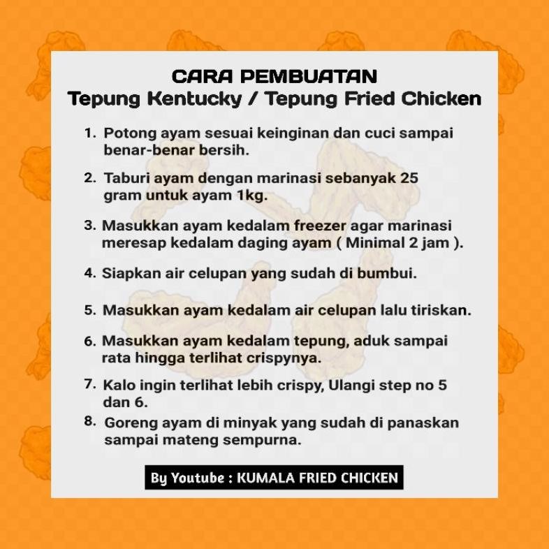 

eq-77 SEPAKET RESEP KFC NON MSG KUMALA FRIED CHICKEN Hemat