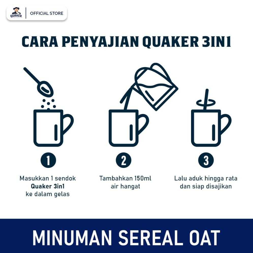 

Eh76 Quaker 3in1 Chocolate Polybag 224g Minuman Sereal Oats (Isi 8 sachet) Terlaris
