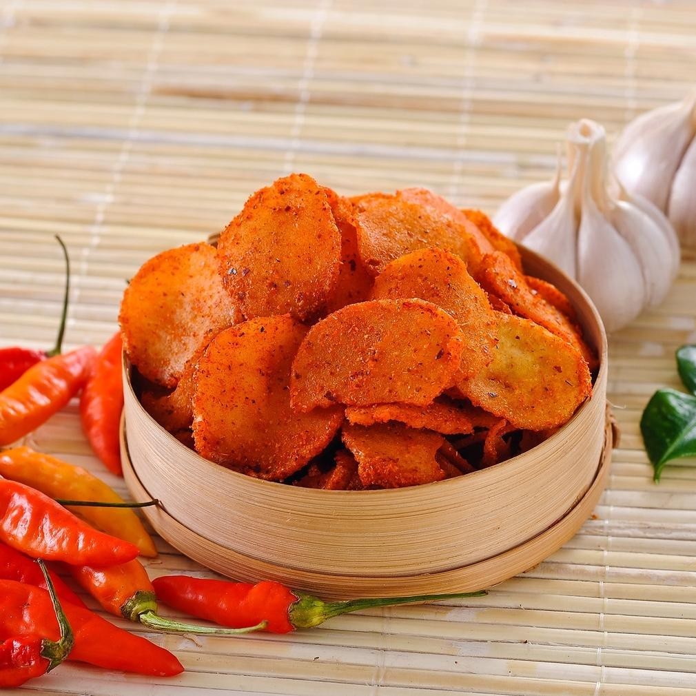 

hj-77 Keripik Cireng Pedas 1kg Morang Moreng - Cimol Kering / Cimoring Aneka Rasa Berkualitas