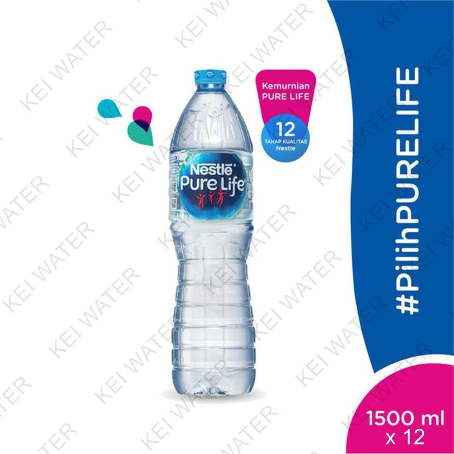 

NESTLE PURE LIFE KEMASAN BOTOL 1500 ML 1.5/1,5 LITER AQUA-LEMINERALE