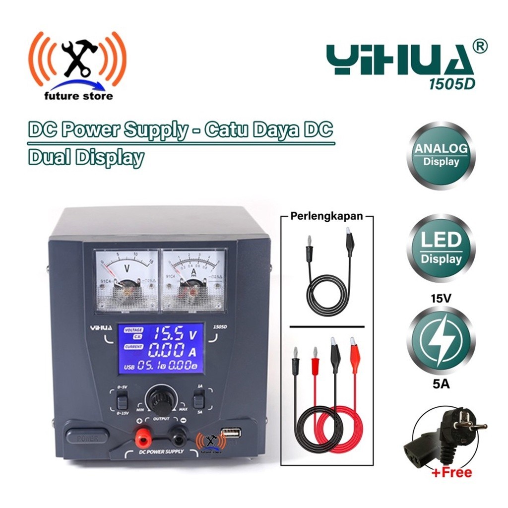 Originial Power Supply Yihua 1505D 15V 5A Whit Usb Fast Charger Original Asli