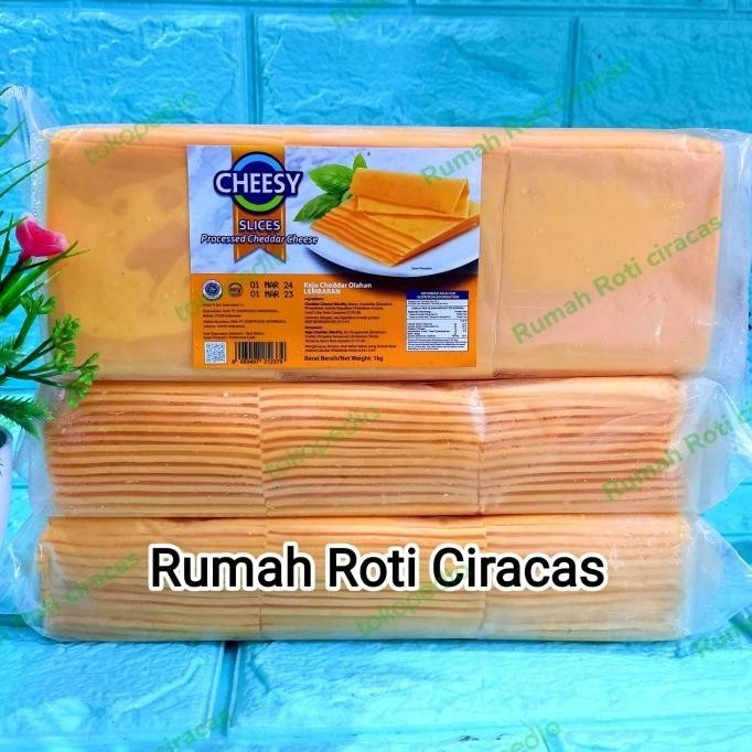 

BURGER CHEESE SLICE CHEDDAR 1KG CHEESY BERGER SLICES KEJU TIPIS 1 KG