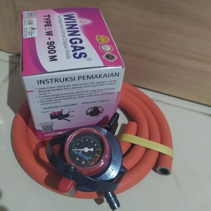 Regulator Sekering Twinlock Winn Gas W 900 M Selang Gas Lpg 700 Psi