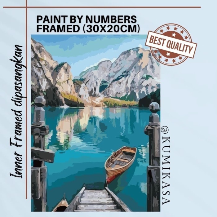 

Diy Painting By Number 30X20Cm Kerajinan Tangan - Blue