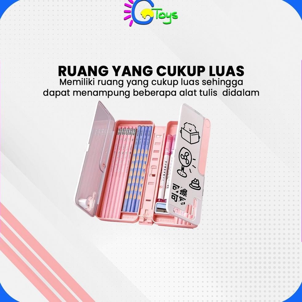 

Fgk-24 Cr-A73 Tempat Pensil 2In1 Multifungsi Dengan Tatakan Buku Dan Papan Tulis Praktis / Kotak Pensil Lipat Tempat Penyimpanan Alat Tulis Anak Sekolah / Pencil Case Book Holder Import Promo