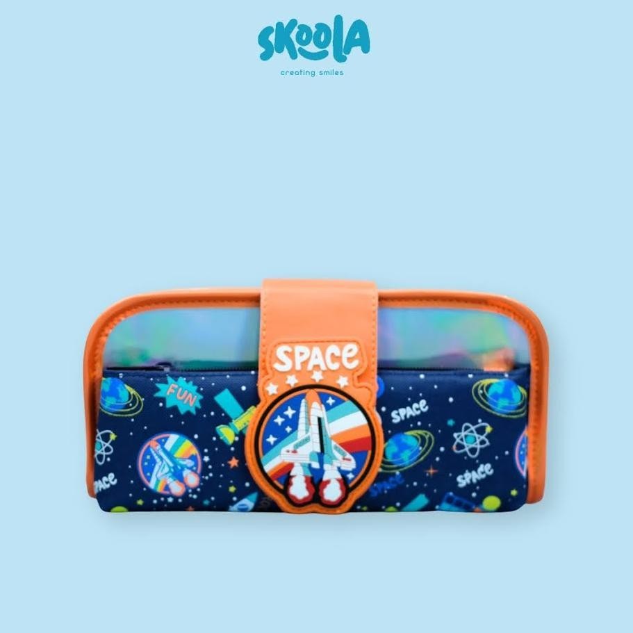 

Qig-1722 Skoola Tempat Pensil Lipat 3 Pencil Case Threefold Anak Laki - Laki Lucu Dinosaurus Astronot - Pensy Diskon Toko