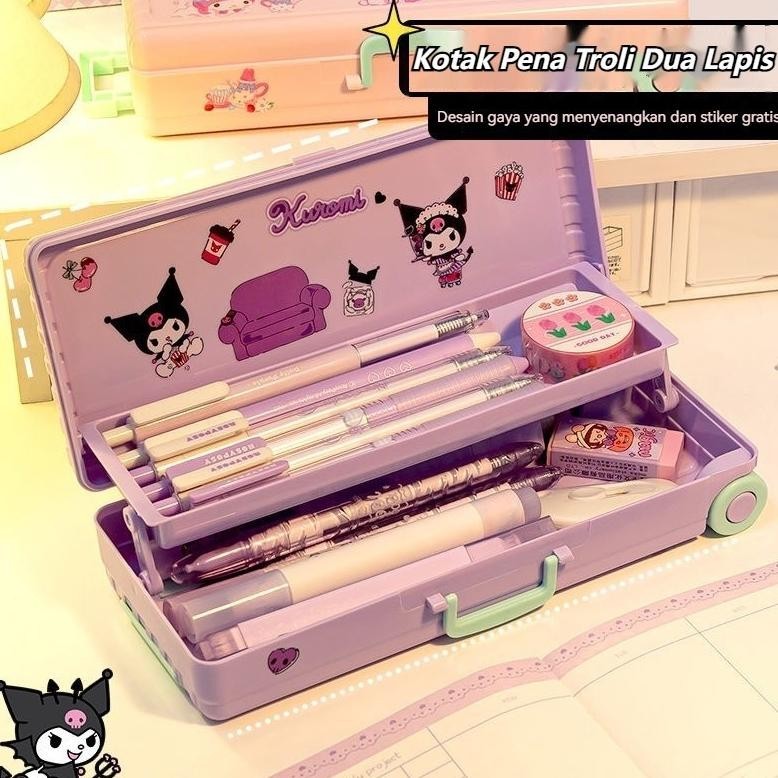 

Er-90 Penjual LokalKotak Pensil Troli Sanrio / Kotak Pensil Multi-Lapis Berkapasitas Besar / Kotak Pensil Tahan Air Yang Dapat Ditarik / Kotak Pensil Stiker Asli Sanrio Cuci Gudang