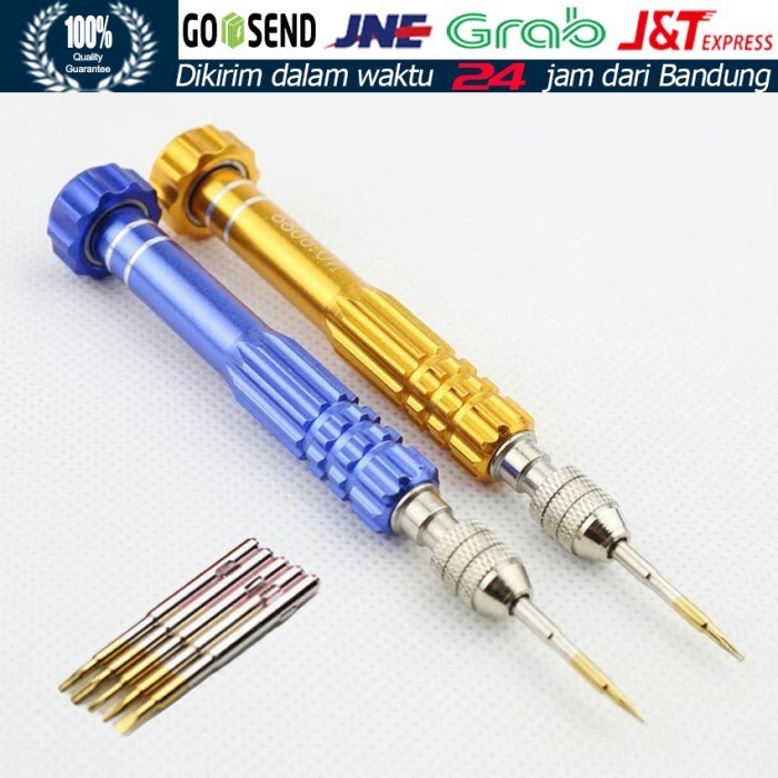 Produk Terbaik] Obeng Mini Set 5in1 Buka Reparasi Elektronik Bodi Hp Mainan Gadget