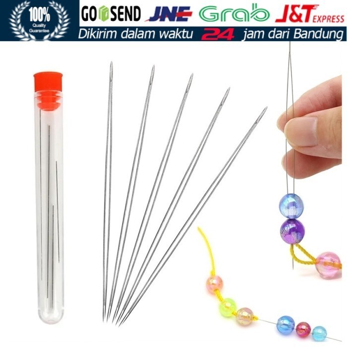 

langsung order saja] 5Pcs Jarum Manik-Manik Mote Monte Mutiara DIY Perhiasa Beading Needles