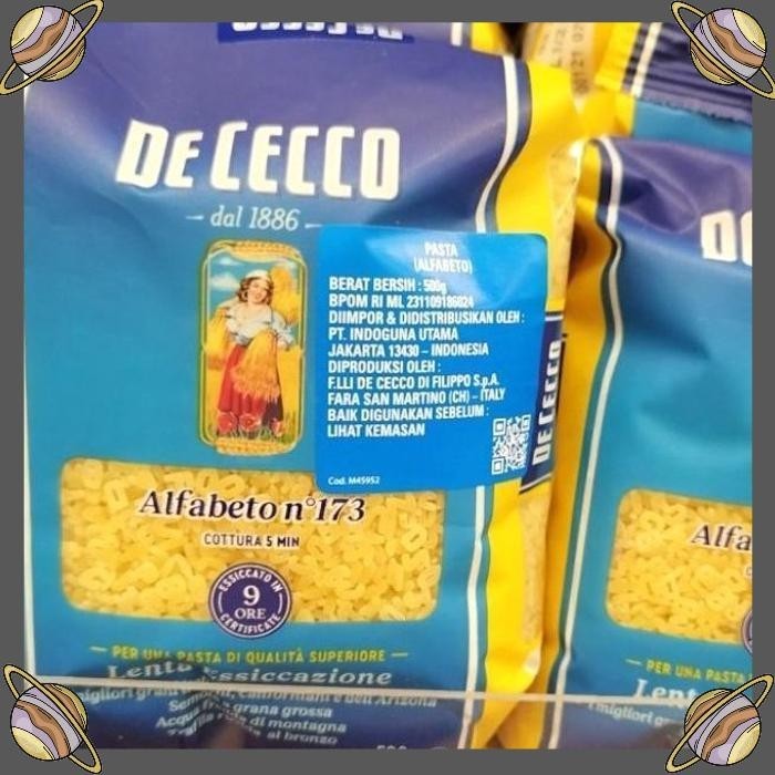 

[CLS] DE CECCO PASTA ALFABET/PASTA 500 GR