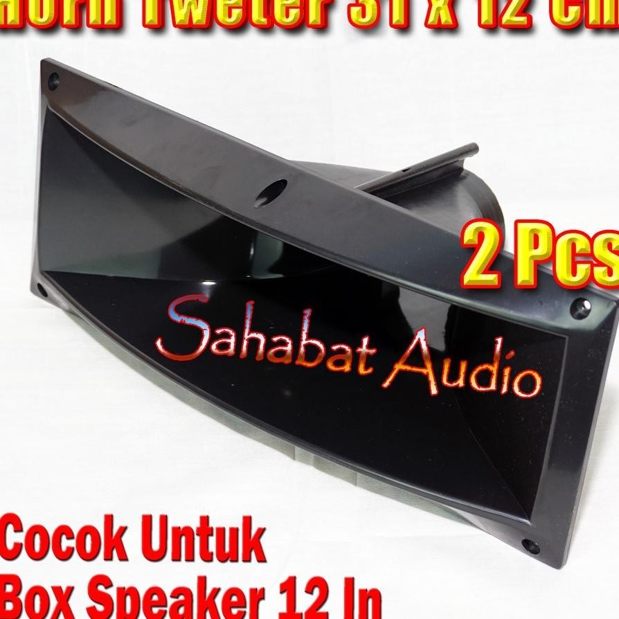 2 Pcs Corong Tweter Box Speaker 31X12 Cm / Horn Twiter Speker 12" Daun Tweeter Horn Corong Twiter