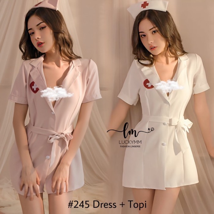 Terlaris!! Jeso Lingerie Cosplay Suster Baju Dinas Istri Pakaian Sexy Lc