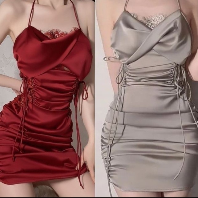 HEMAT lingerie sexy/baju tidur wanita dewasa sexy/baju tidur satin import