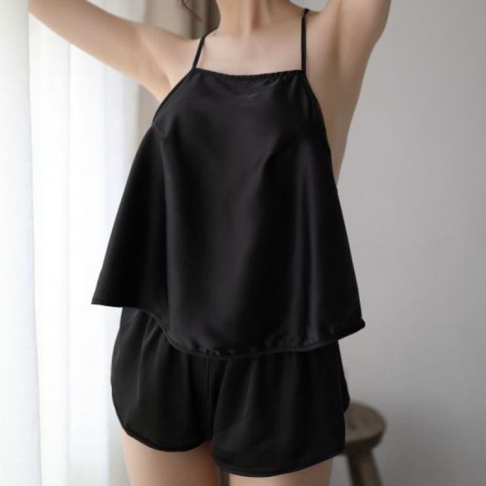 NEW L1123 Baju Tidur Haram Sexy Babydoll Mini Dress Hitam Celana Pendek