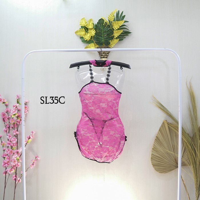 BERMUTU Sexy Lingerie Babydoll Lace Dress Baju Tidur Chongsam Cina Seksi SL35C