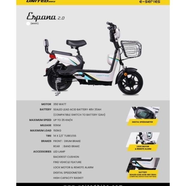 PROMOOO SEPEDA LISTRIK E-BIKE UNITED ESPANA 2.0