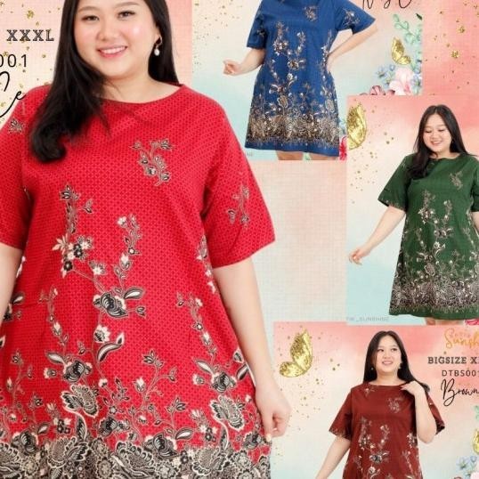 Dress Terusan Batik Jumbo Big Size Xxxl /Batik Wanita Plus Dtbs001 (4)
