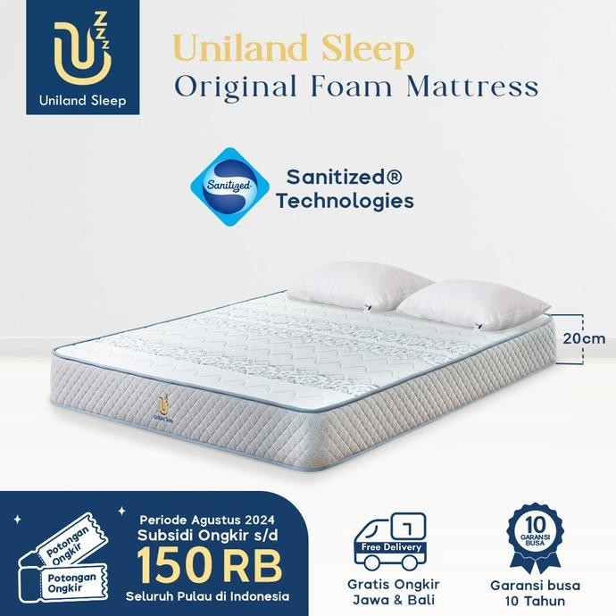 Kasur Busa Uniland Sleep Original 20cm Foam Mattress Box FREE BANTAL ,