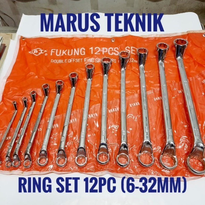 Kunci Ring Set 12 pc 6-32mm FUKUNG asli