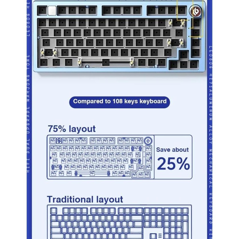 Leobog Hi75 Rgb Wired Gasket Mount Fullkit / Barebone Mechanical Keyboard