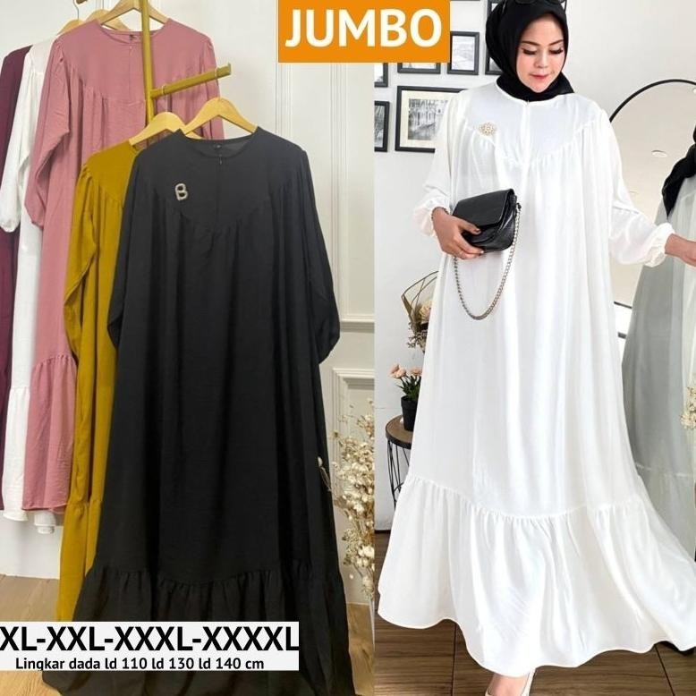 Gamis Wanita Remaja Kekinian Jumbo Xxxl Ld 130 Xxxxl Ld 140 Cm
