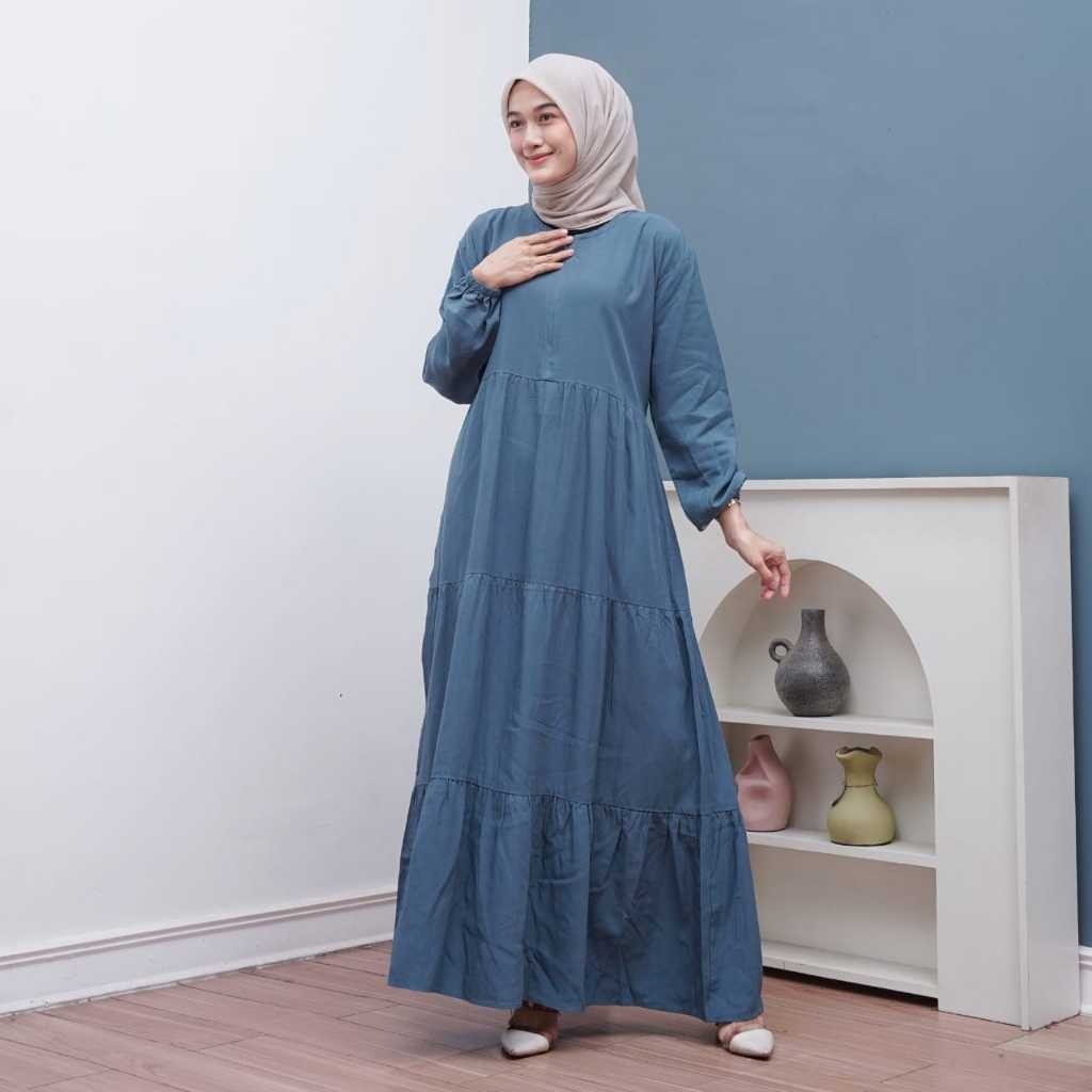 Gamus Muslim Polos Baju Gamis Perempuan Ghamis Wanita Idul Fitri Ibu Ibu Drees Wnita Elegan Gamis Le