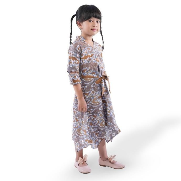 Dress Batik Anak Perempuan Motif Mega Mendung Senja CKT