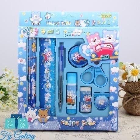 

ZAI-2530 FYGALERY Paket Set alat tulis stationery anak sekolah lengkap 9 in 1 penggaris penghapus pensil serutan untuk hadiah gift karakter lucu Y1007 Murah