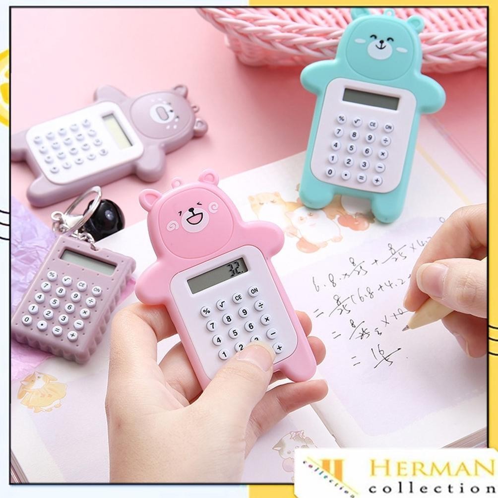 

th-23 HC Calculator Mini Portable Motif Bear Kalkulator Portable Mini Beruang Kalkulator Unik Kalkulator 8 Digit Mini Portable Kalkulator Beruang Tombol Karet Kalkulator Sekolah /Stationary Warna Warni Original