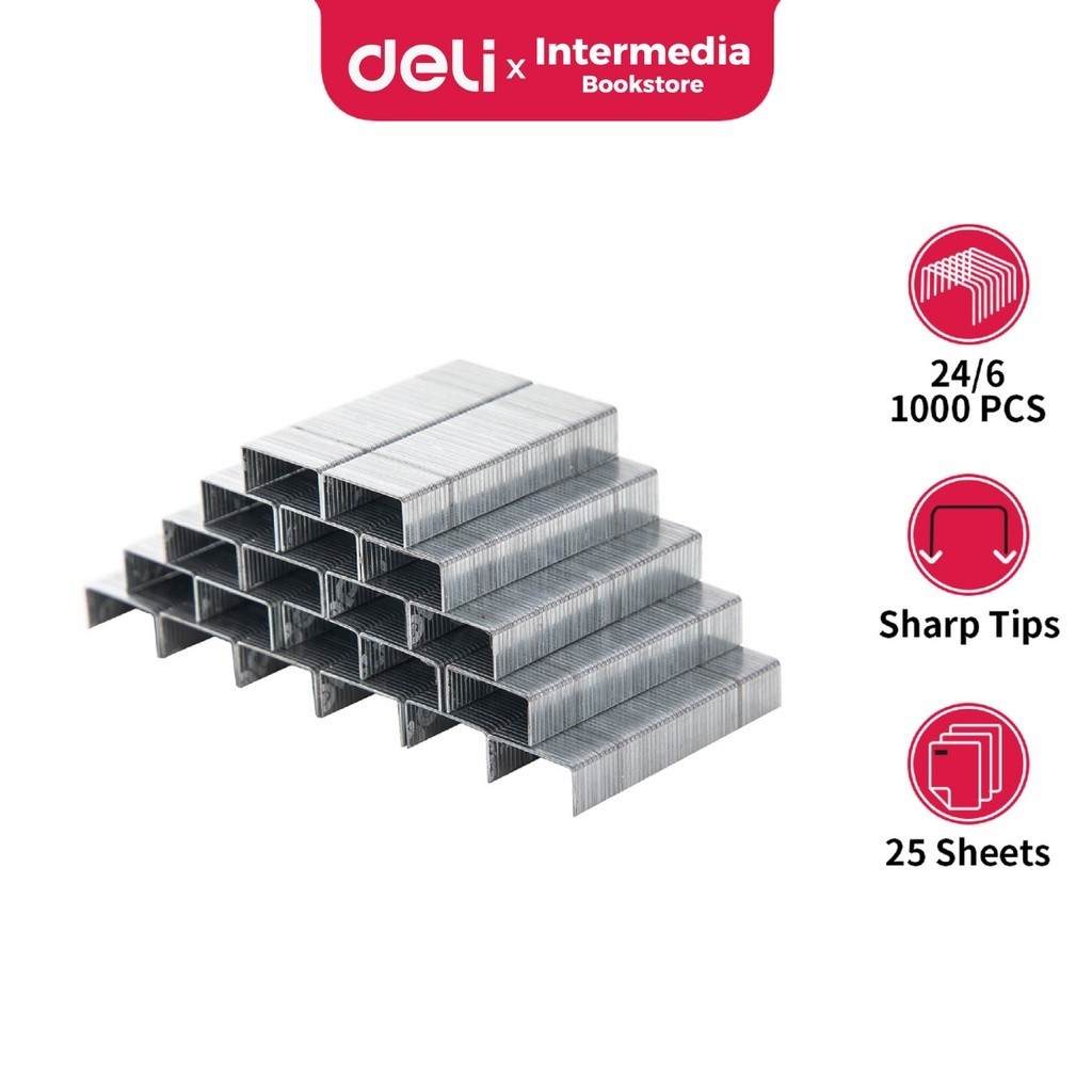 

Deli Staples/Isi Refill Staples-Staples 24/6 E0012N Anti karat ujung runcing untuk hasil yang maksimal