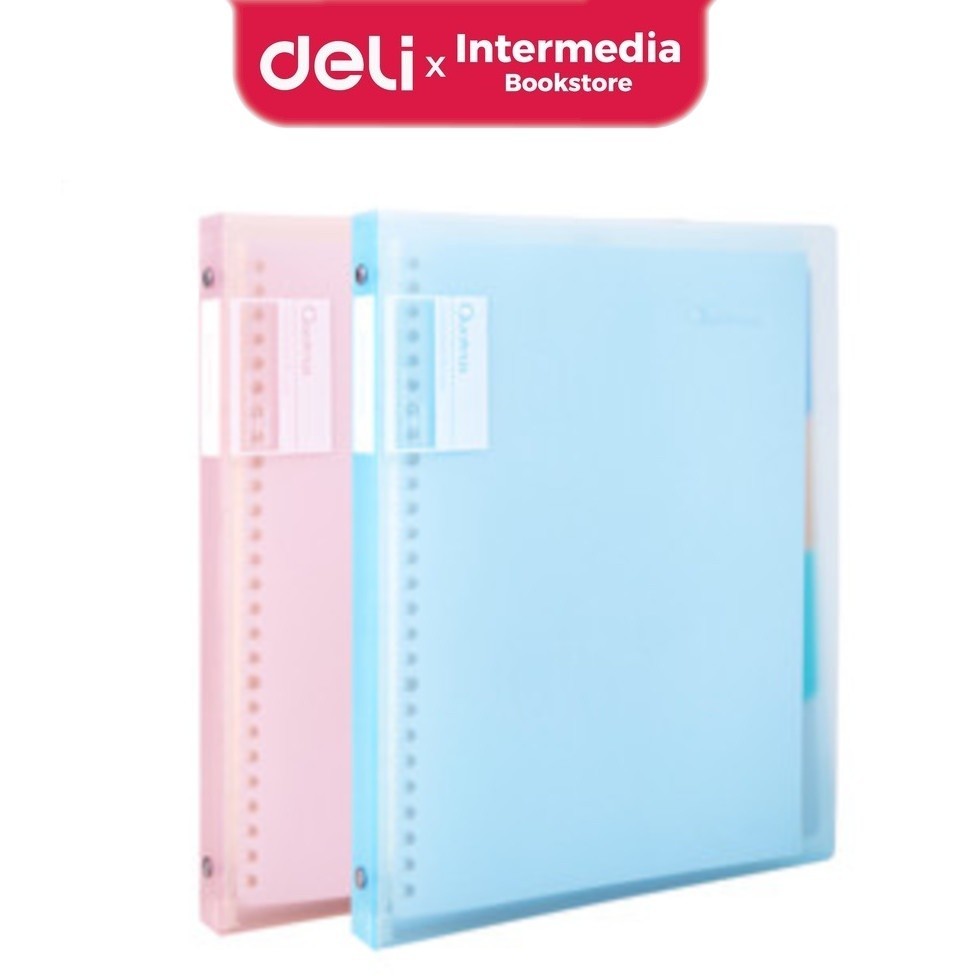 

Deli Loose-Leaf HB560 Buku Notebook B5 Ring Plastik 60 lembar warna polos