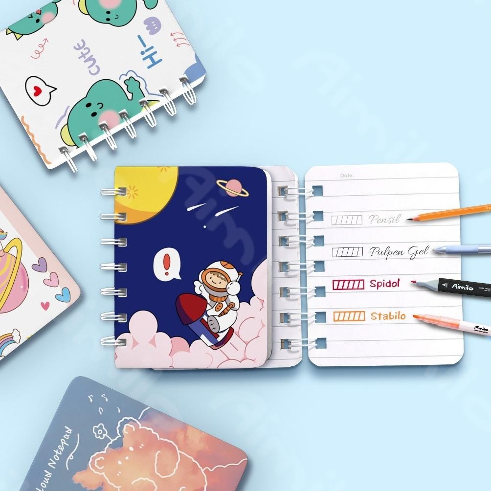 

Mega Sale [READY] Aimilo Notebook A7 Buku Kecil Catatan Scrapbook Mini Buku Notes Kecil Alat Tulis Sekolah 80 Lembar Original